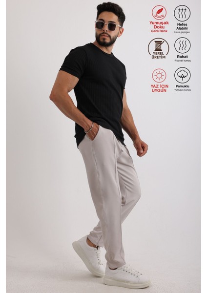 Erkek Fitilli Zinox Kumaş Tişört – Yumuşak Dokulu Basic Tişört modelleri