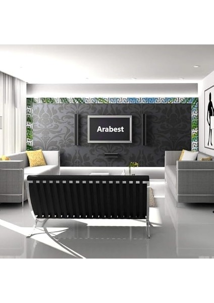 Ayna Duvar Stickerı, 30 Parça Çıkarılabilir Kendinden Yapışkanlı Akrilik Ayna Duvar Dekoru, Geometrik Yunan Desenli, Oturma Odası Yatak Odası Tv Arka Planı Duvar Dekorasyonu (Gümüş) modelleri