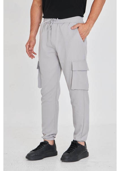 Duble Kumaş Kargo Cep Lastik Paça Pantolon
