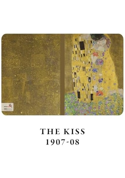 Series - A5, Gustav Klimt 4&apos;lü Defter Seti I, Çizgisiz, Toplam 256 Sayfa, Her Biri 64 Sayfa, Tel Dikiş, Esnek Kapak, Oval Kenar, Tuval Doku, 60 Gram, Sarı Krem Renk modelleri