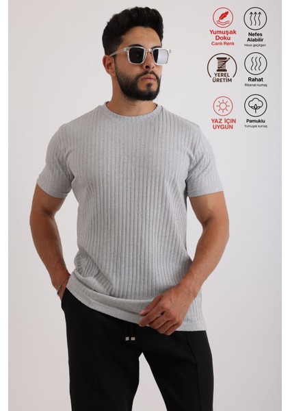 Erkek Fitilli Zinox Kumaş Tişört – Yumuşak Dokulu Basic Tişört fiyatları