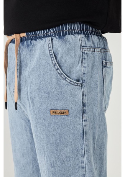 Erkek Baggy Düz Şık Etiket Detaylı Kot Pantolon 713 fırsatları