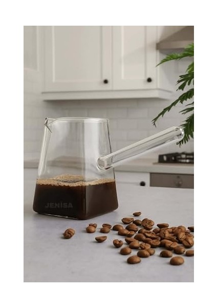 Borosilikat Cam Cezve – Dayanıklı, Ocak Üstü Uyumlu Şeffaf Kahve Cezvesi 400 ml fiyatları