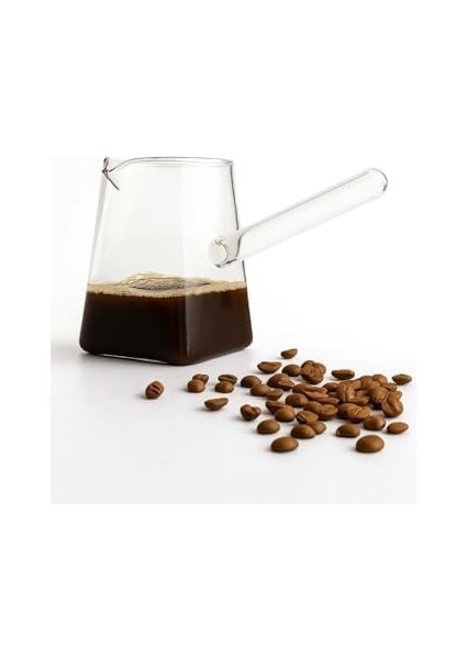 Borosilikat Cam Cezve – Dayanıklı, Ocak Üstü Uyumlu Şeffaf Kahve Cezvesi 400 ml modelleri