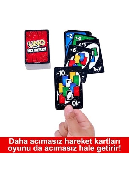 Mattel Games Uno No Mercy Kartlar Çocuklara, Yetişkinlere, Aileyle Bir Araya Gelinen Akşamlara, Partilere ve Seyahatlere Yönelik Uno No Mercy Kart Oyunu HWV18