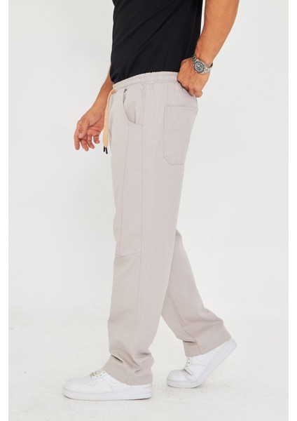 Erkek Baggy Parçalı Desen Yan Etiketli Gabardin Pantolon 721 fırsatları