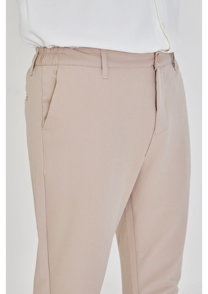 Erkek Bel Yarım Lastikli Kemerli Double Paça Dabıl Face Kumaş Slim Fit Pantolon modelleri