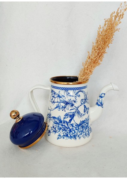 Blue Blanc Emaye Ibrik Dekoratif Kahve Demliği Yağdanlık modelleri