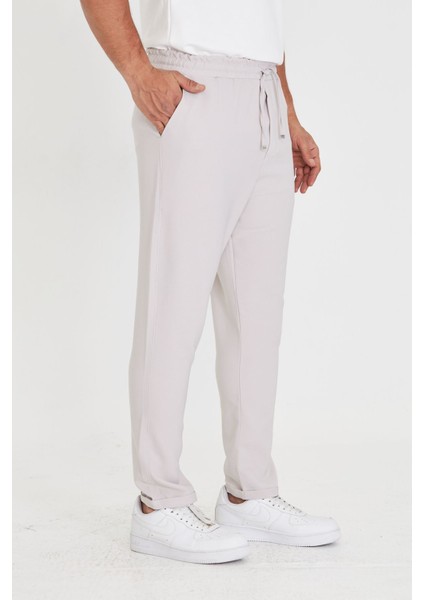 Erkek Bel Lastikli Bağcıklı Duble Paça Slim Fit Jogger Pantolon indirimleri