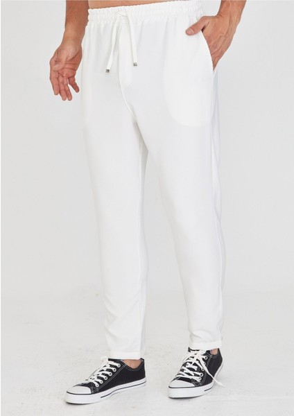 Erkek Bel Lastikli Bağcıklı Duble Paça Slim Fit Jogger Pantolon
