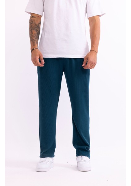 Erkek Baggy Burgu Desen Rahat Kullanışlı Pantolon