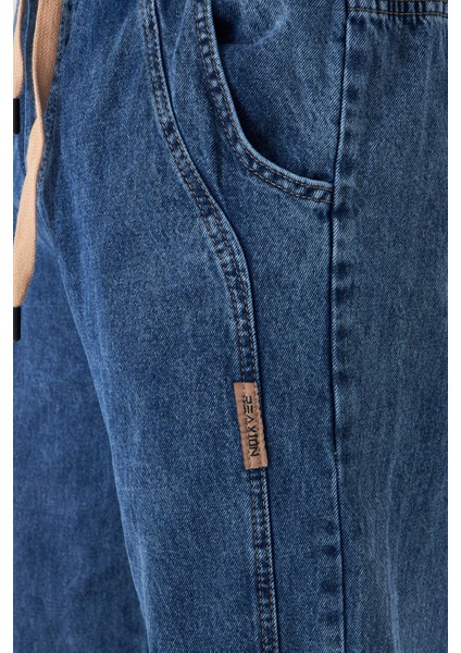 Erkek Baggy Yandan Parçalı Etiket Detaylı Düz Kot Pantolon 707 fırsatları