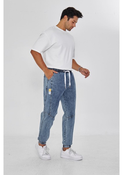 Erkek Parçalı Desen Yan Etiketli Paça Lastikli Bel Bağcıklı Pantolon 720 fırsatları