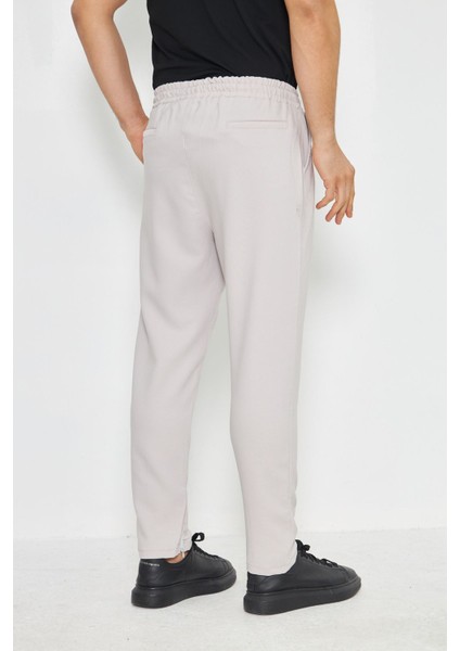 Erkek Çımalı Yandan Cepli Lastikli Bağcıklı Paça Fermuarlı Kullanışlı Slim Fit Jogger