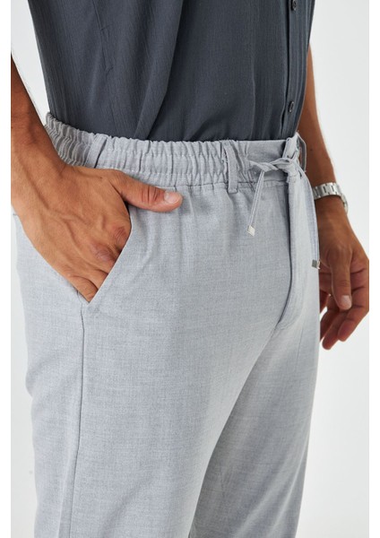 Erkek Bel Kemerli Klasik Bez Ayağı Kumaş Jogger indirimleri