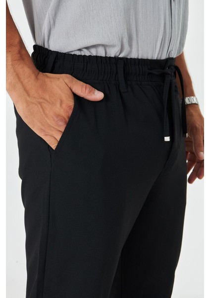 Erkek Bel Kemerli Klasik Bez Ayağı Kumaş Jogger modelleri