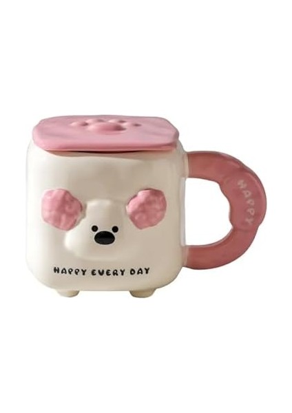 3D Kabartma Köpek Figürlü Seramik Kupa modelleri