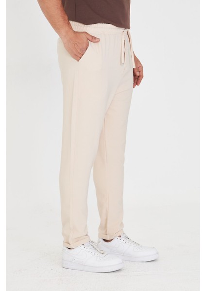 Erkek Bel Lastikli Bağcıklı Duble Paça Slim Fit Jogger Pantolon indirimleri