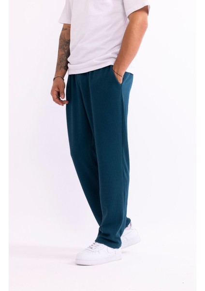 Erkek Baggy Burgu Desen Rahat Kullanışlı Pantolon modelleri