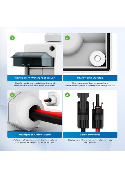 Güneş Paneli Bağlantı Kesme Anahtarı 32A Dc 500V Breaker Kutusu Pv IP65 Su Geçirmez Kutu ile Bağlantıyı Kesme Anahtarı (Yurt Dışından) fırsatları
