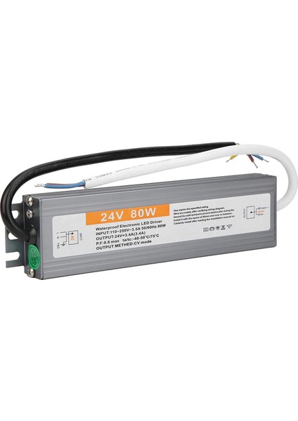 LED Güç Kaynağı Sürücüsü Transformatörü IP68 Dış Mekan Su Geçirmez DC24V 80W LED Uygulamaları Için Ultra Ince Anahtarlama Sürücüsü (Yurt Dışından) fiyatları