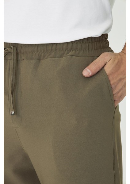Erkek Bel Lastikli Bağcıklı Duble Paça Slim Fit Jogger Pantolon modelleri