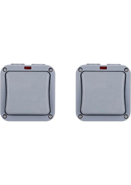 2x IP66 Duvar Elektrik Anahtarı 220V Işık Su Geçirmez Kapalı Güvenlik Düğmesi Pc Güçünde Fikalisi Gece (A) (Yurt Dışından)