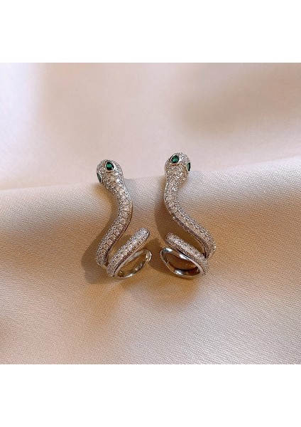 Yeşil Zirkon Çiçek Geometrik Küpeler Mizaç Çok Yönlü Küpeler Hafif Lüks Üst Düzey Küpe Tasarım Hissi (Yurt Dışından)