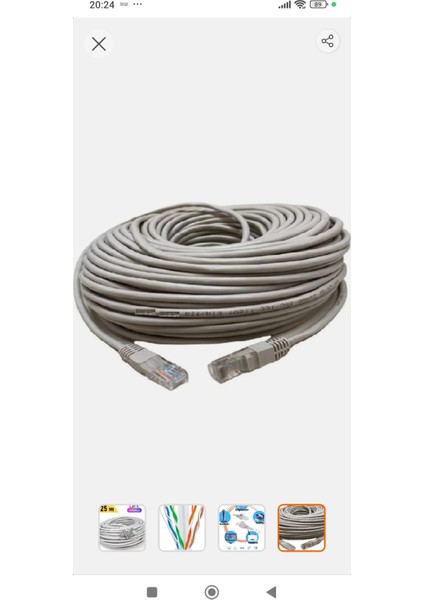 Ip Kamera Kablosu Cat6 50MT