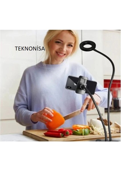 Youtuber Stüdyo Işığı Telefon Tutucu LED Masa Lambası Ring Light Selfie Işığı fiyatları