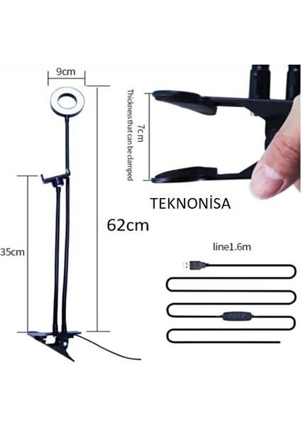 Youtuber Stüdyo Işığı Telefon Tutucu LED Masa Lambası Ring Light Selfie Işığı fırsatları