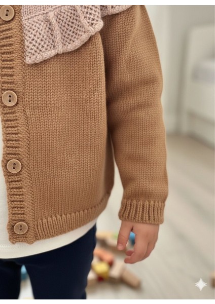 Fırfırlı Önden Düğmeli Triko Bebek&çocuk Hırka 6-9-1-2-3-4 Yaş (Cotonel Triko) fırsatları