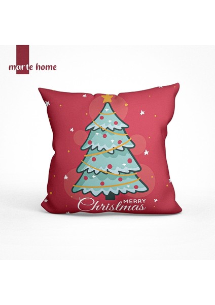 Yılbaşı & Christmas Çift Taraf Desen Baskılı Dekoratif Kırlent Kılıfı