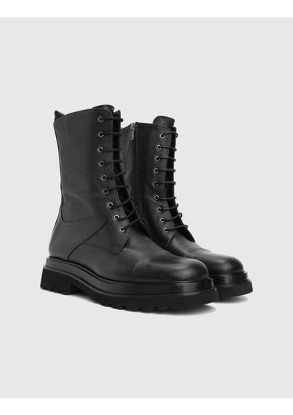 Elor Hakiki Deri Siyah Erkek Bot