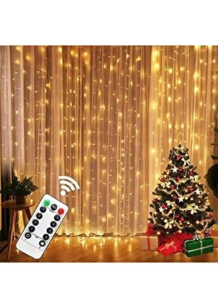 USB Kumandalı Su Geçirmez Sarı Perde Peri LED 5 V RGB Dekoratif Aydınlatma