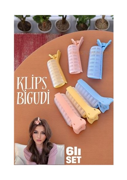Turk Klipsli Saç Bigudisi Isısız Doğal Bukle Gece Bigudisi 3 cm 6 Lı Set
