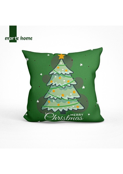 Yılbaşı & Christmas Çift Taraf Desen Baskılı Dekoratif Kırlent Kılıfı
