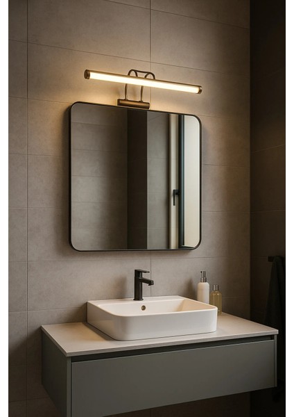 Şarjlı Modern Ayna Üstü Aplik (Siyah)