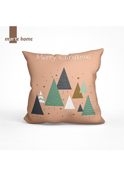 Yılbaşı & Christmas Çift Taraf Desen Baskılı Dekoratif Kırlent Kılıfı