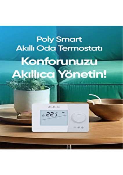 Poly Smart Kablosuz Akıllı Oda Termostatı 7006903011 Beyaz Renk Mekanik Kontrol Paneli fırsatları