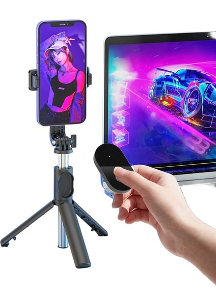 Prolite Orjinal Masa Tripodu Selfi Çubuk Telofon için Mini New Versiyon portatif Taşınabilir Kumandalı fırsatları