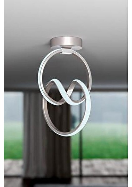 Gri Elektroyou Emily Tekli Plafonyer Alüminyum Malzemeden Üretilmiş Şık Beyaz Ledli Avize fiyatları