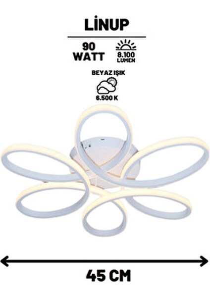 Linup Gri Alüminyum Plafonyer Modern Tasarım Beyaz Işık Salon Mutfak Yatak Odası
