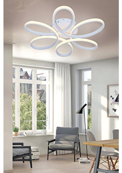 Linup Gri Alüminyum Plafonyer Modern Tasarım Beyaz Işık Salon Mutfak Yatak Odası