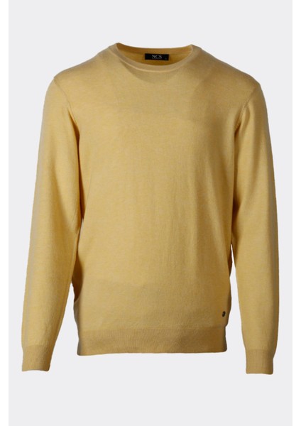 Erkek Triko Bisiklet Yaka Sarı Yün Görünümlü Tüylenmez 3009 fiyatları