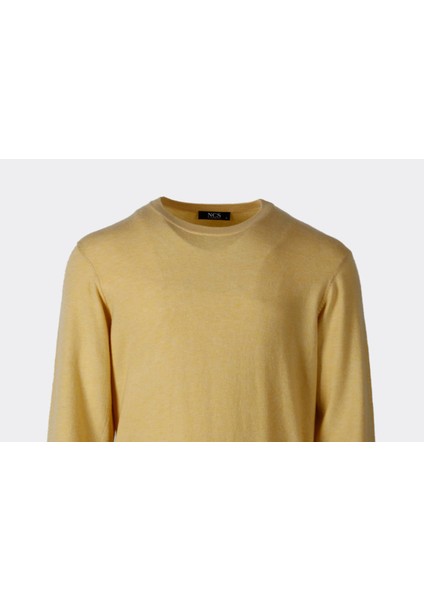 Erkek Triko Bisiklet Yaka Sarı Yün Görünümlü Tüylenmez 3009 fırsatları