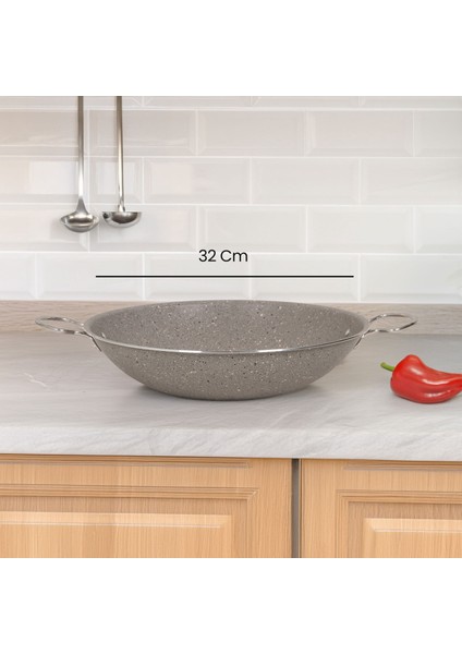 Kavurma Sacı - Gri - 32 cm