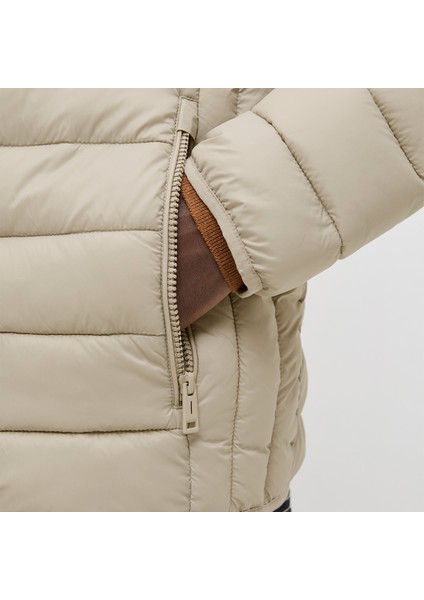 Jack&jones Bradley Light Puffer Collar Erkek Bej Dik Yaka Mont