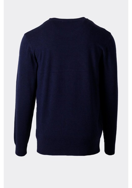 Erkek Triko Bisiklet Yaka Lacivert Yün Görünümlü Tüylenmez 3009 modelleri