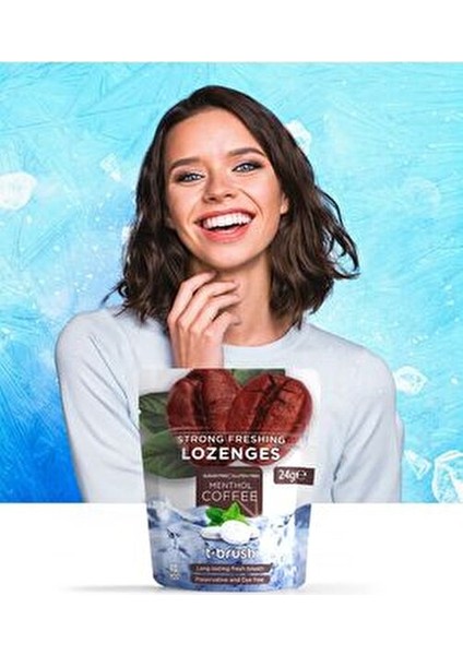 Kahve ve Nane Aromalı Ferahlatıcı Ağız Pastili 24 g Alkolsüz Şekersiz Uzun Süre Ferah Nefes